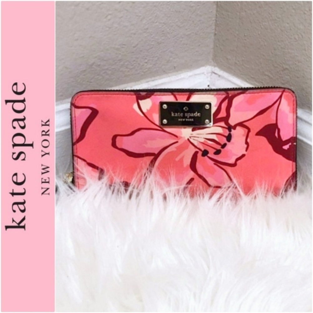 Kate Spade Blake Avenue Tiger Lily Neda Zip Wallet - Picture 2 of 8